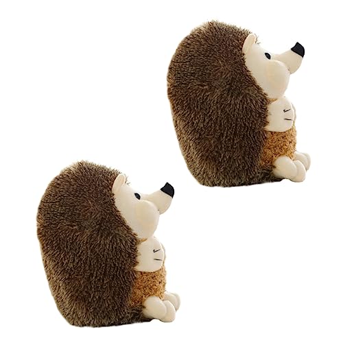 Supvox 2 Stück Plüsch -Igelspielzeug sensorisches Mädchen Babyspielzeug Neugeborenes Kleinkind Cartoon-Plüschpuppe Igel Plüschpuppe Heimdekoration Puppe in Igelform Braun von Supvox