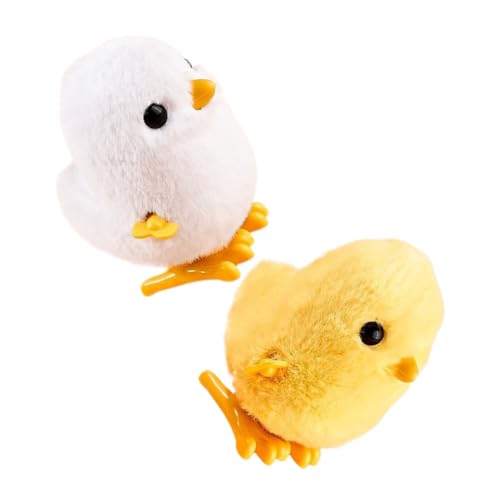 Supvox 2 Stück Plüsch Küken interaktives Huhn Wind-Up Huhn und Ente Wind-up Tier Kinderspiele Kinderspielzeug PVC von Supvox