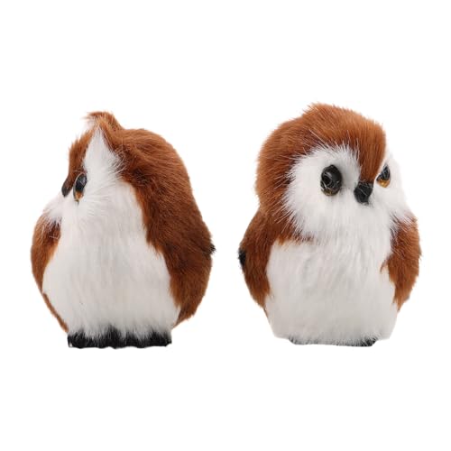Supvox 2 Stück Plüsch-eulen Kuscheltier Kinderzimmer Deko Braun Weiches Stofftier für Frauen Realistische Tierfigur von Supvox