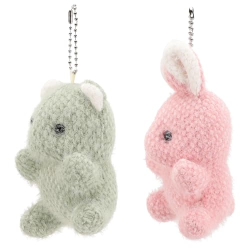 Supvox 2 Stück Plüschhase Schlüsselanhänger Teilig Niedlicher Hase Weicher Kuschelanhänger für Taschen Rucksäcke Autoschlüssel Zufällige Farben Vielseitiger Beutel und Zufällige Farbe von Supvox