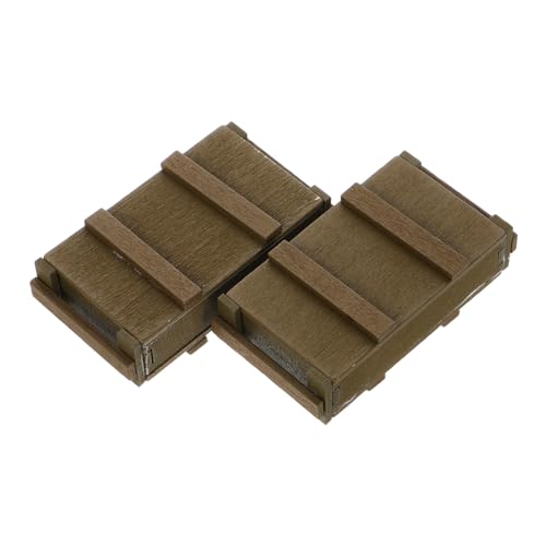 Supvox 2 Stück Puppenhaus Miniatur Kampfszene Organizer 1/6 Maßstab Szenerie Actionfigur Szene Vitrine Szene Layout Aufbewahrung Organizer Miniatur Requisite Holz Hellbraun von Supvox