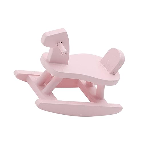 Supvox 2 Stück Puppenhauszubehör Wohnaccessoires Ornament Dekoration Miniatur Hauszubehör Schaukelpferd Mini Schmuck Schaukelpferd Modell Mini Szene Requisite Birkenrosa von Supvox