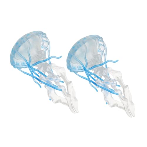 Supvox 2 Stück Quallenmodell gefälschte Qualle Simulierte Quallen Qualle Stofftier kinderspielzeug interaktives deko Qualle Ozeantiermodell Plastik Sky-Blue von Supvox
