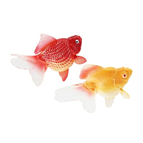 Supvox 2 Stück Realistische Goldfisch Figur Farbige Simulation aus Stabilem Material Sichere Glatte Oberfläche Dekoratives Aquarium und Terrarienornament für Unterwasser Atmosphäre von Supvox