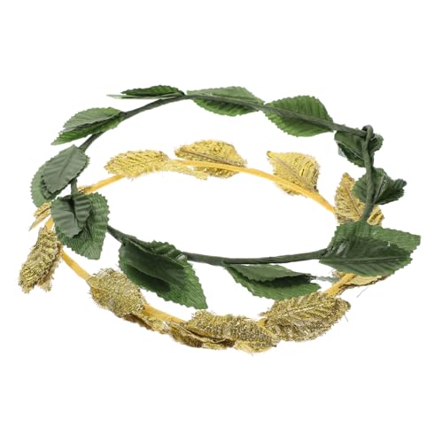 Supvox 2 Stück Römische Lorbeerkrone Haarreif Teilig Gold Grün Kopfschmuck für Frauen Hochzeit Cosplay Festival Braut Haarschmuck Party Accessoire von Supvox