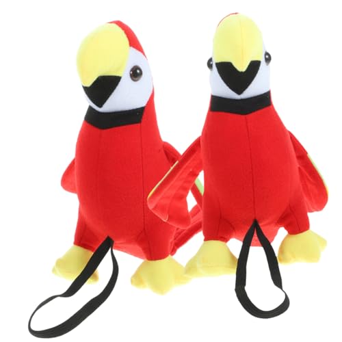 Supvox 2 Stück Schulterpapierpuppe Kostüm Papagei Träger ausgestopft Schultervogelstütze Piratenvogel-Requisite Künstliches Vogelmodell Plüsch rot von Supvox