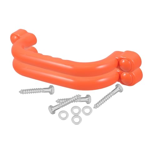 Supvox 2 Stück Sicherheitsgriff Rutschfester Kunststoffgriff für Klettergerüst und Schaukel Ergonomisch Geformt Wetterfest für Outdoor Spielplatz und Indoor Spielhaus Orange von Supvox