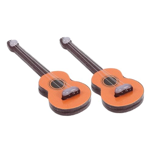 Supvox Mini-Violine Aus Holz EIN Paar Mini-Gitarren Für Puppenhaus-Dekoration Retro-ästhetik von Supvox