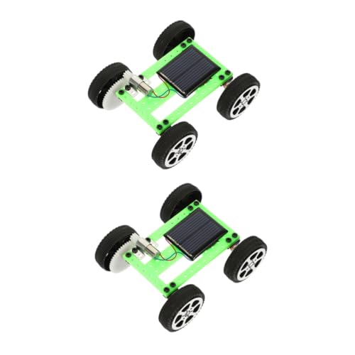 Supvox 2 Stück Solarautospielzeug Rc-car-kit Solarbetriebene Autodekorationen Rc-car-bausätze Zum Selbstbauen Baue Dein Eigenes Auto Solarbetriebenes Auto-bausatz Metall Green von Supvox