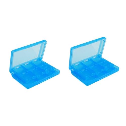 Supvox 2 Stück Spielkarten Organizer Box für Dsi Ds Blau Umweltfreundlich Geruchlos Kompakt mit Ausreichend Fächern für Ds Weitere Spiele zur Sicheren Aufbewahrung und Einfachem von Supvox