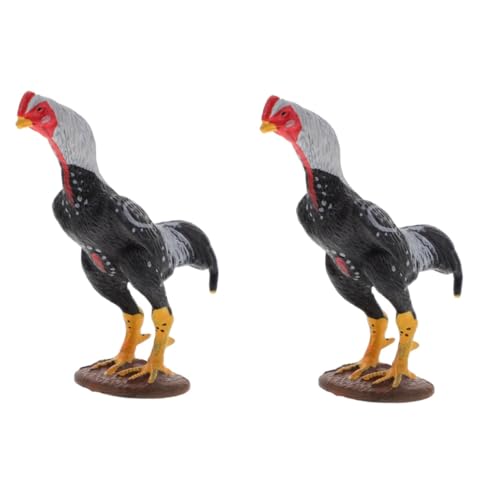 Supvox 2 Stück Spielzeugtiere Realistisches Kunststoff Spielcock Modell Lernspielzeug für Pädagogisches Zubehör Ab Jahren Naturalistische Tierfigur für Montessori und Rollenspiele von Supvox