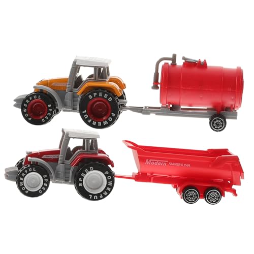 Supvox 2 Stück Teiliges Bauernhof aus Robustem Kunststoff Realistische Lenkfunktion Reibungsbetrieben Pädagogisches Fahrzeugset für Kleinkinder und Ab Jahren von Supvox