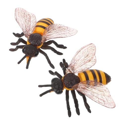 Supvox 2 Stück Teiliges Bienenmodell aus Umweltfreundlichem Realistische Insektenfigur für Pädagogisch Wertvolles für Wissenschaftsprojekte Halloween-Dekoration und Außenbereich von Supvox