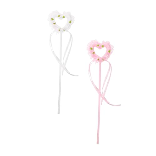 Supvox 2 Stück Teiliges Fairy Wand mit Schaumstoffbeschichtete Feenstäbe in Weiß und Rosa Leichte Party Requisiten für Kinderfasching Tanz und Fotografie Glitzernde Zauberstäbe für von Supvox