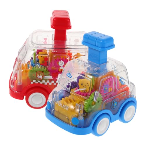 Supvox 2 Stück Teiliges Kinderauto Transparentes Getriebe Schiebefahrzeug Buntes Friktionsauto Robust Für Kleinkinder Montessori Lernspielzeug von Supvox