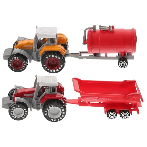 Supvox 2 Stück Teiliges LKW aus Robustem Kunststoff Realistische Landmaschinen Modelle mit Inertialantrieb Bidirektionales Rutschen für Ab Jahren Fördert Spielerisch Kommunikation und von Supvox