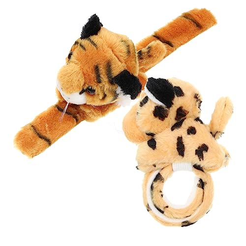 Supvox 2 Stück Teiliges Plüsch Tier Slap Armband Set Kuschelweiche Slap Bracelets Langlebig und Praktisch als Dschungel Motto Partyzubehör Geburtstags und Kostümfeier von Supvox