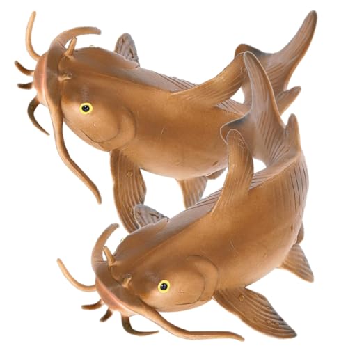 Supvox 2 Stück Teiliges Realistisch Gestaltetes Katzenfisch Modell aus Sicherem Kunststoff Pädagogisches Fischspielzeug und Dekoratives Ornament für Kinderzimmer Lernspielzeug und von Supvox