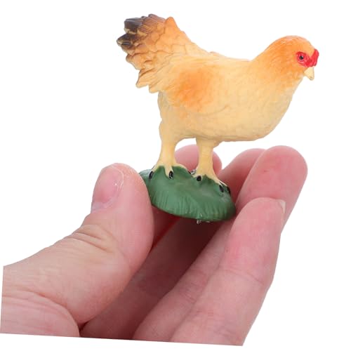 Supvox 2 Stück Teiliges Realistische Hühner Figuren Miniatur Henne und Hahn Dekoration aus Solidem Material für Garten Mikro Landschaft von Supvox