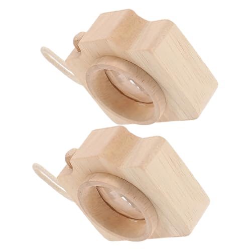 Supvox 2 Stück Teiliges im Kamera Design aus Holz Pädagogisches Teleskop mit Handband Leicht und Robust für Kindergeburtstag Party Lernspaß und Naturentdeckung von Supvox