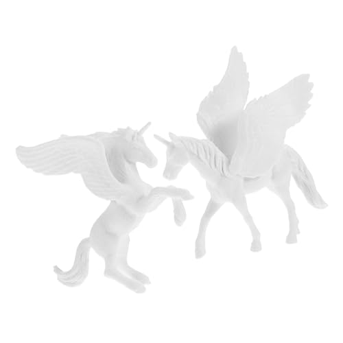 Supvox 2 Stück Tiermodell zum Ausmalen Kind Party Einhorn malen Malerei Zeichnung Unicorn Kleine Einhorn-Figuren zum Selbermachen Einhorn-Malfiguren DIY-Material Plastik Weiß von Supvox