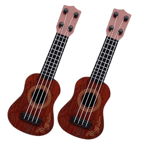 Supvox 2 Stück Ukulele Lernspielzeug Kunststoff Musikinstrument Simulation Gitarre Pädagogisches Musikspielzeug für Kleinkinder Geburtstag Weihnachten von Supvox