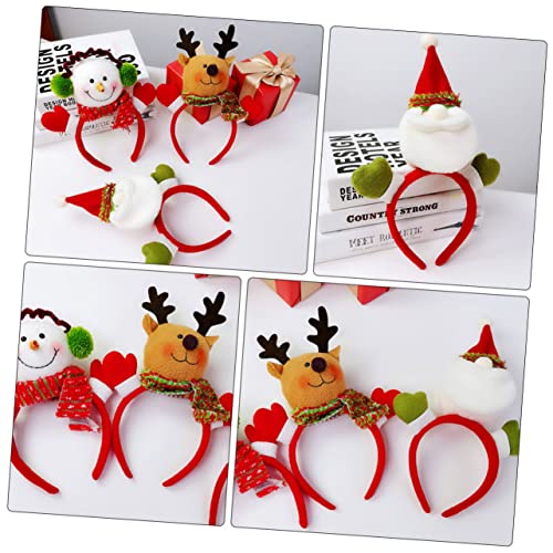 Supvox 2 Stück Weihnachtliche Haarreifen für Erwachsene Lustige Party Accessoires mit Rentier Weihnachtsmann und Schneemann Motiven für Feiern Geburtstags und Cosplay Events von Supvox