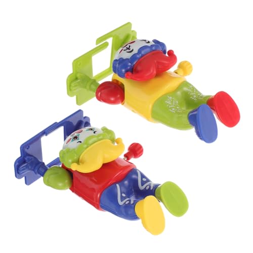 Supvox 2 Stück Wind up Clown mit Bunten Figuren Einfache Aufziehmechanik Witzige Turnübungen Unterhaltsames Geschenk für Party Scherzartikel Ab Jahre Geeignet von Supvox
