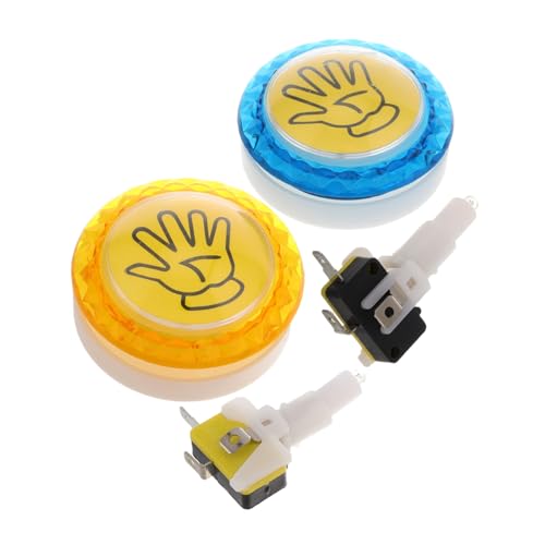 Supvox 2 Stück Zubehör für Spielkonsolen Gaming zubehör Keine Taste mit Ton Summer für Quizspiele Summer-Taste Game Button Kit Tanzparty-Taste Beleuchteter Knopf für Schrank Plastik von Supvox