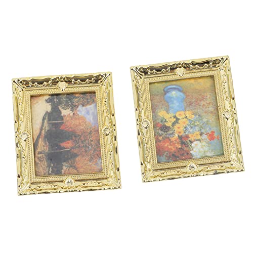 Supvox 2 Stück dekoratives Gold-Ölgemälde Wanddekoration Mini Rahmen puppenstubenmöbel puppenhauszubehör Tiny House Decor für drinnen Dekorationsideen für kleine Häuser Harz Supvox 2 Stück dekoratives Gold-Ölgemälde Wanddekoration Mini Rahmen puppenstubenmöbel puppenhauszubehör Tiny House Decor für drinnen Dekorationsideen für kleine Häuser Harz von Supvox