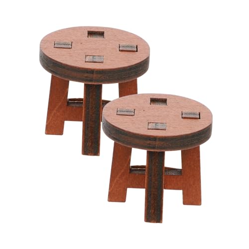 Supvox 2 Stück runder Stuhl Miniaturstühle Foto -Requisiten Miniaturmöbel Holz Supvox 2 Stück runder Stuhl Miniaturstühle Foto -Requisiten Miniaturmöbel Holz von Supvox