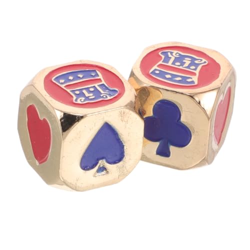 Supvox 2 Stücke Poker spielwürfel Kunstwürfel Astrologie-Tarot- Rollenspiel Lebensmittelwahlwürfel einzigartige knifflige Platzwertwürfel Würfeln Eisen von Supvox