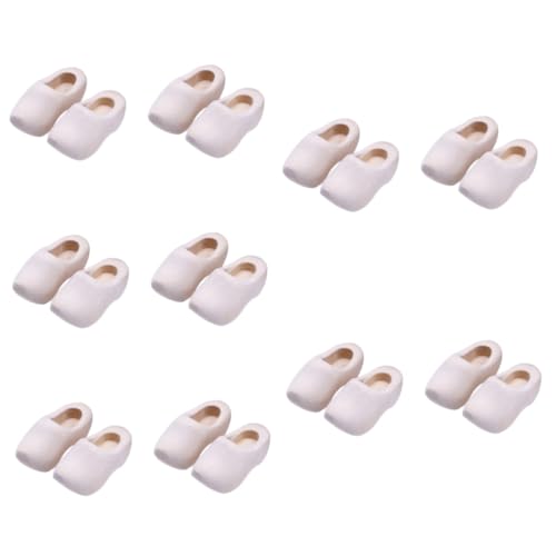 Supvox 20 Stck Miniatur Holzschuhe Unlackiert Blank Wooden Shoes Klompen für Puppenhaus DIY Dekoration Holzschuh Schlüsselanhänger Zubehör von Supvox