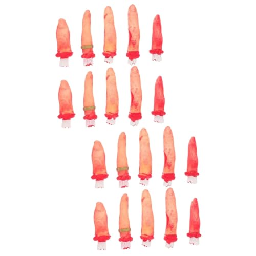 Supvox 20 Stck Teiliges Halloween Deko Abgetrennte Blutige Finger Horror Requisiten für Party Gruselige Geisterhaus Deko für Halloween Mottoparty Streich und Bühnenperformance von Supvox