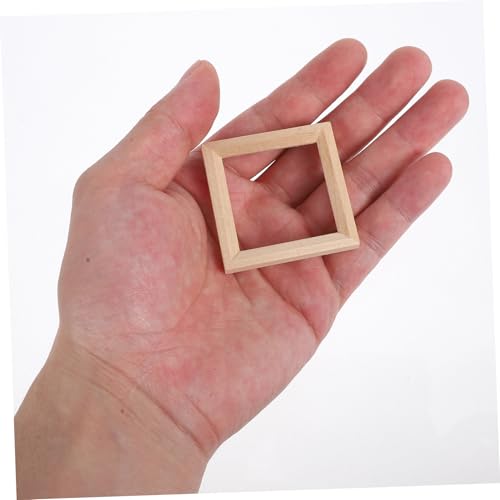 Supvox 20 Stck Teiliges Mini Holz Fotorahmen Unbemalt Leicht für Puppenhaus Dekoration DIY Basteln Kinderzimmer Kunsthandwerk von Supvox