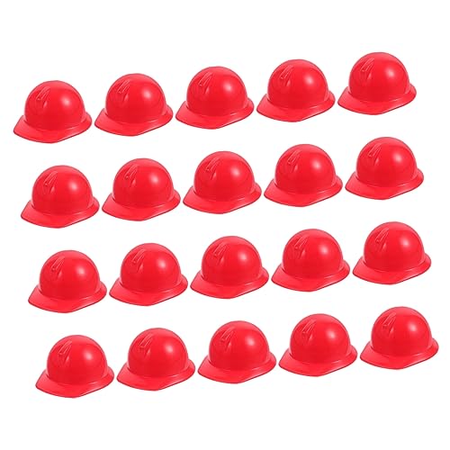 Supvox 20 Stck. Teiliges Miniatur Puppen Schutzhelme Rote Kunststoff Bauhelm Modelle Detailgetreue Mini Puppenhüte für Bastelprojekte Puppendekoration und Rollenspiele von Supvox
