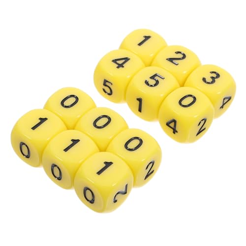 Supvox 20 Stück 6 Lehrmittel Für Mathe- Für Das Klassenzimmer Sechsseitige Mini- Würfelspiele Spiel Fahrrad Tensies Würfelspiel Farkle Yellow Acryl von Supvox