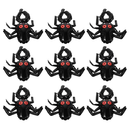 Supvox 20 Stück Aufblasbare Aluminium Spinnenballons für Halloween Party Dekoration Festliche Accessoires und Feiertagsfeiern von Supvox