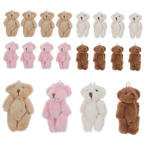 Supvox 20 Stück Ausgestopfte Bärenpuppe Kleine Kuscheltiere Für Riesiger Ausgestopfter Bär Mini-kuscheltiere Masse Tierschlüsselketten Minibären Für Die Babyparty Fadenbär Plüsch von Supvox