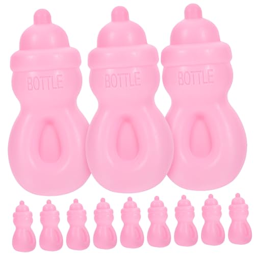 Supvox 20 Stück Babyflasche für kinderspielzeug Toys Shower Present Babygeschenk gefälschte Futterflasche Miniatur-Puppenflaschen Plastik Rosa von Supvox