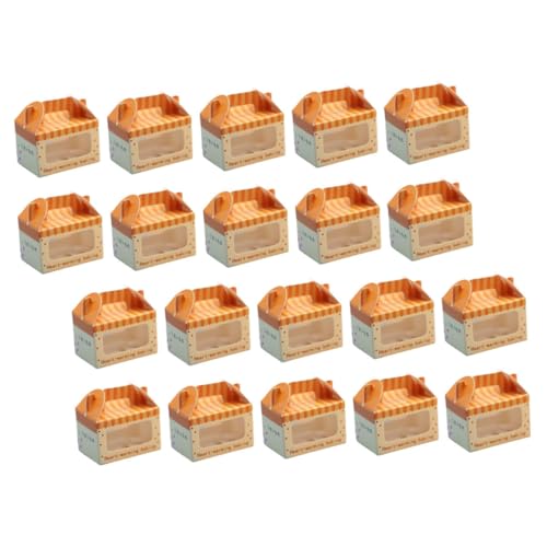 Supvox 20 Stück Boxen 20 Stück Simulation Mini Kuchen Toast Dessert Box 112 Puppenhaus Zubehör Mini Puppenhaus Miniatur Kuchenboxen Leckerli Boxen Mini Puppen Kuchenboxen von Supvox