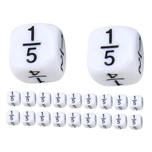 Supvox 20 Stück Bruchwürfel Würfel Spielzubehör Mathespielwürfel Zählwürfel Stellenwertwürfel Mathe Übungswürfel Klassenzimmer Zahlenwürfel Positive Würfel Mathematik Lehrmittel von Supvox