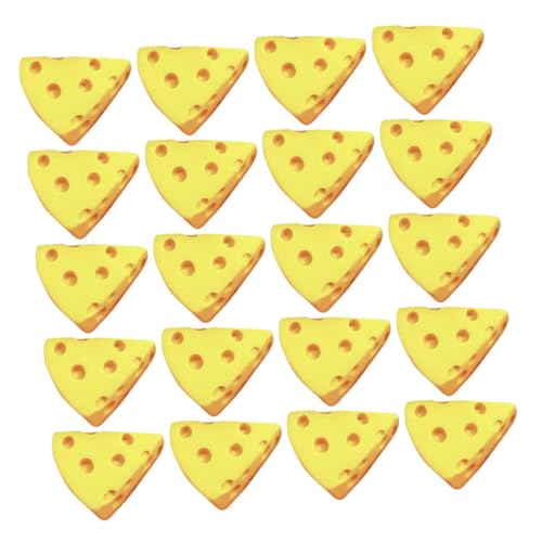 Supvox 20 Stück DIY Käse Lebensmittel Mini Puppenhaus Zubehör Mini Käsekuchen Miniatur Bäckerei DIY Mini Küche Gefälschte Käse Modell Käse Käse Dekorationen Mini Figur Gelb Kunststoff von Supvox