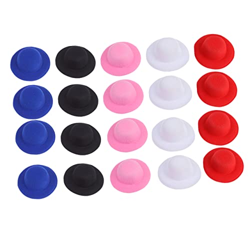 Supvox 20 Stück DIY Mini Hüte Teiliges Handgemachte Deko für Bastelprojekte Kleine Hüte Rot und Blau für Weihnachtsdeko und Schulprojekte von Supvox