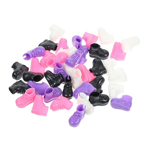 Supvox 20 Stück Flache Schuhe Puppenstiefel Miniaturpuppenschuhe Winziger Schuh Puppen-minischuhe Mini-puppenschuh Minischuhe Für Puppen Miniaturschuhe Für Puppen Plastik von Supvox