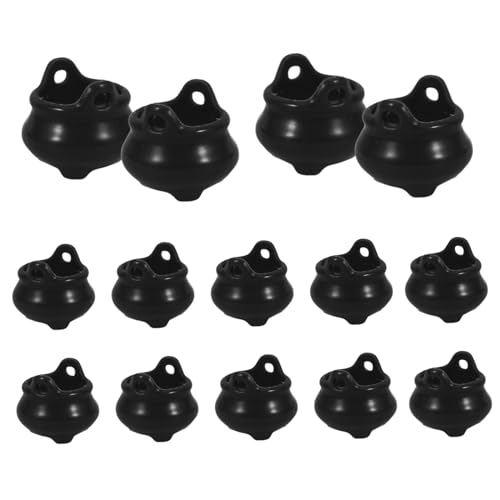 Supvox 20 Stück Halloween- hängend Miniatur Kleiner Kessel Szene LED Partydekoration Halloween Dekoration Kleine Hexendeko Kessel Mini Kesseldekor aus Kunststoff Plastik Black von Supvox