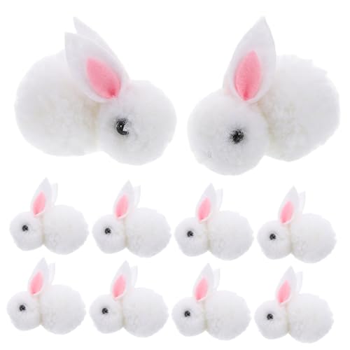 Supvox 20 Stück Hase Stoffhase Mini-filzhase Mini-Kaninchen Hase Aus Wollfilz Kleine Hasen-anhänger Miniatur-tierfiguren Simulationstiere Weiß Plüsch von Supvox