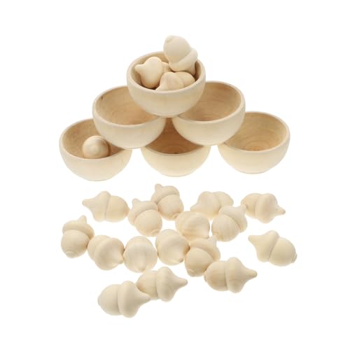 Supvox 20 Stück Holz und Sortierset Teiliges Set mit Eicheln und Holzschalen für Kreative DIY Aktivitäten für Rustikale Dekorationen Supvox 20 Stück Holz und Sortierset Teiliges Set mit Eicheln und Holzschalen für Kreative DIY Aktivitäten für Rustikale Dekorationen von Supvox