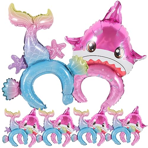 Supvox 20 Stück Kopfbedeckung Im Party-stil Geburtstag Blau Ballon Klein Schwimmt Cartoon Aufblasbares Stirnband Haarband Party-haarreifen Accessoires Für Partyfrisuren Aluminiumfolie von Supvox