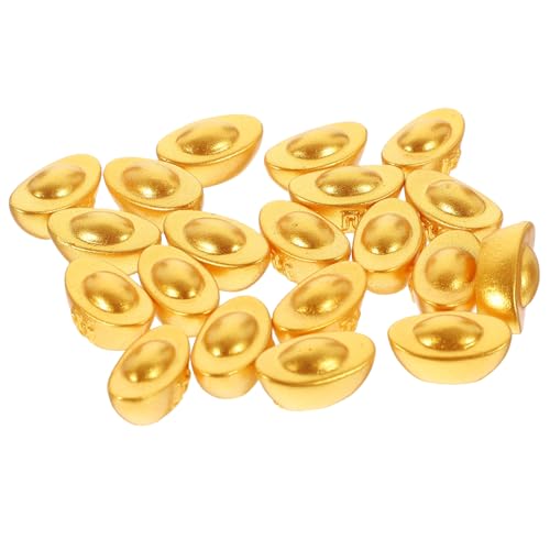 Supvox 20 Stück Mini-Barren für den einzug glucksbringer Present Ideas Geschenkeidee Geschenkidee Vermögen Miniaturen Dekoration Puppenhausdekor Mini-Fake- Harz Golden von Supvox
